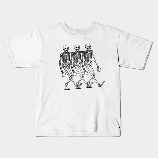 Funky Skeletons Kids T-Shirt by Reifus